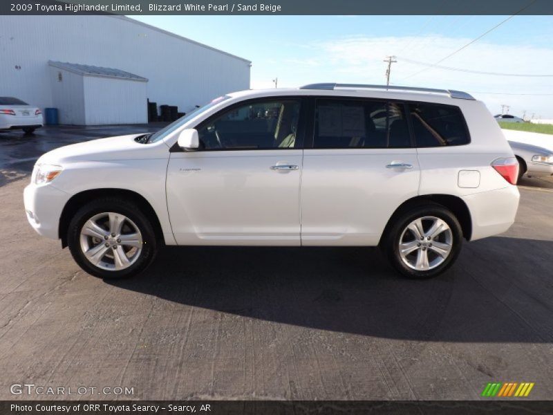 Blizzard White Pearl / Sand Beige 2009 Toyota Highlander Limited
