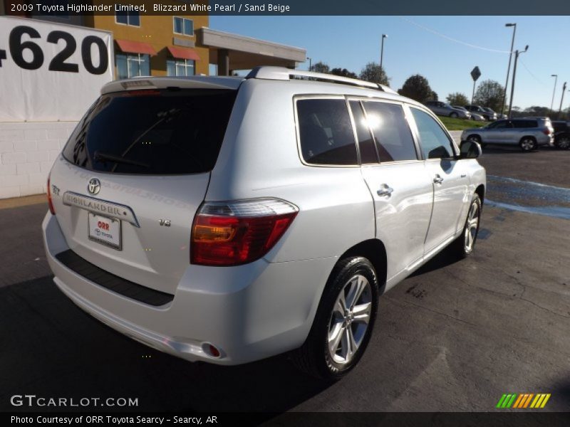 Blizzard White Pearl / Sand Beige 2009 Toyota Highlander Limited