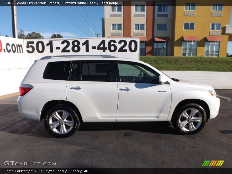 Blizzard White Pearl / Sand Beige 2009 Toyota Highlander Limited