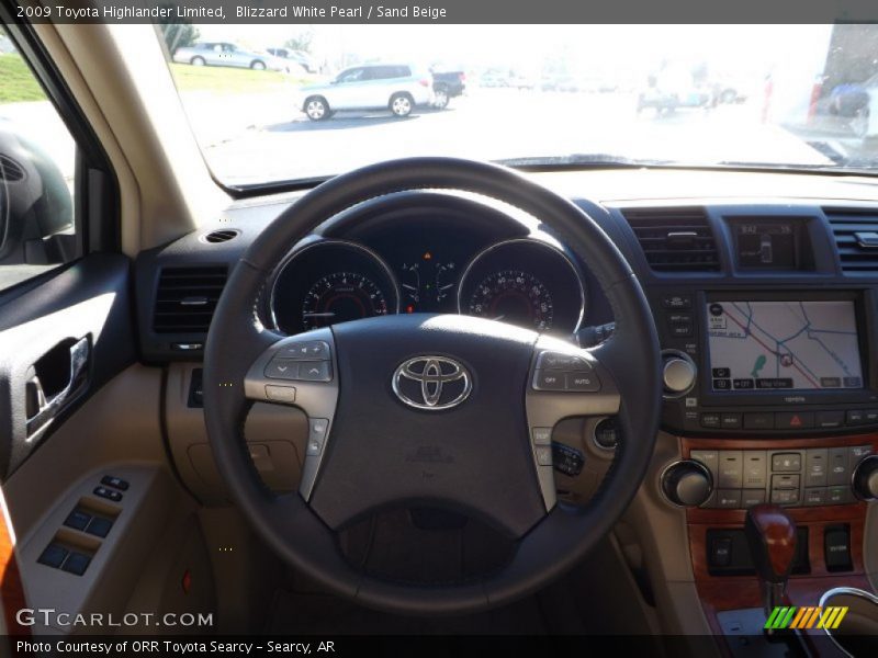 Blizzard White Pearl / Sand Beige 2009 Toyota Highlander Limited