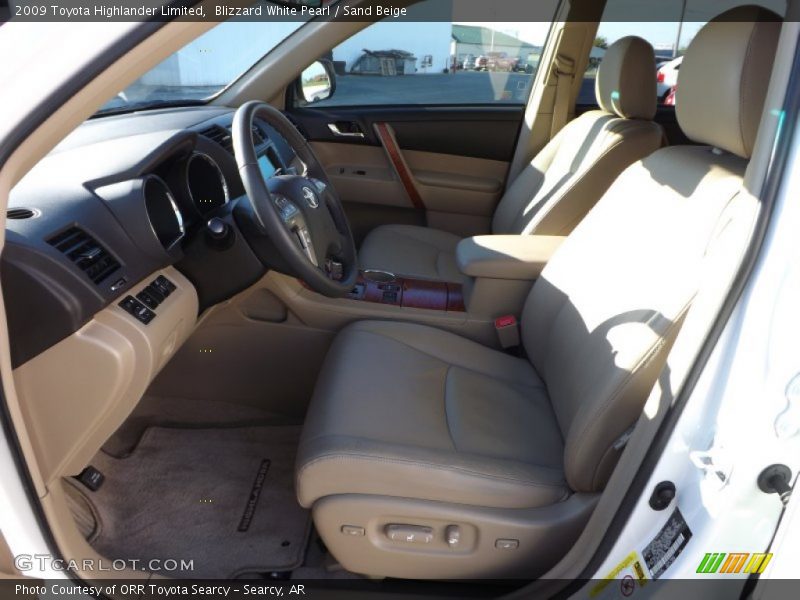 Blizzard White Pearl / Sand Beige 2009 Toyota Highlander Limited