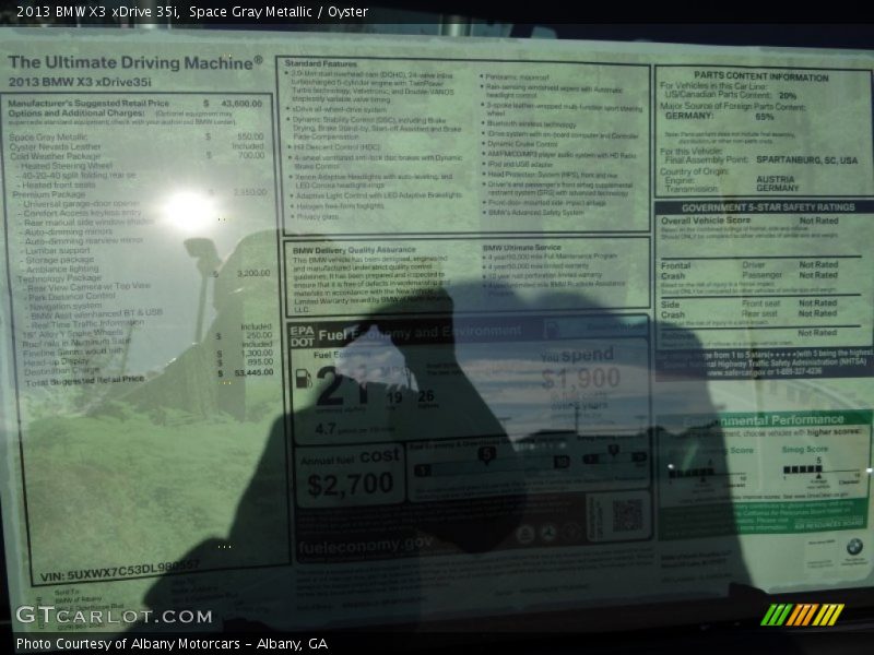 Space Gray Metallic / Oyster 2013 BMW X3 xDrive 35i