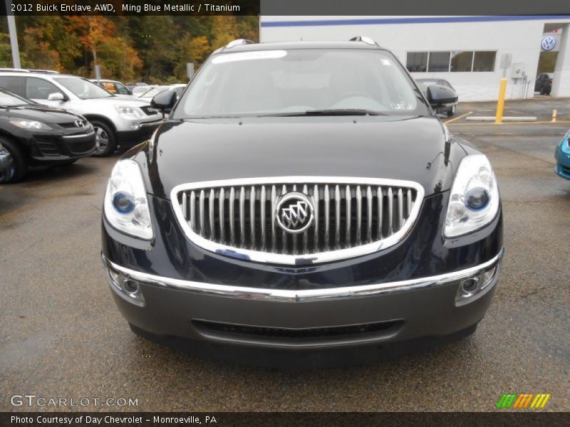 Ming Blue Metallic / Titanium 2012 Buick Enclave AWD