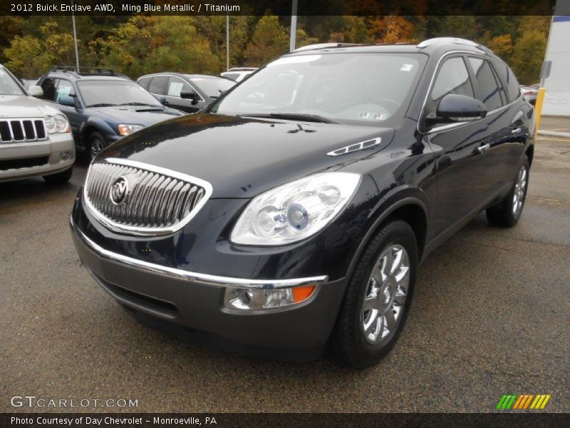 Ming Blue Metallic / Titanium 2012 Buick Enclave AWD