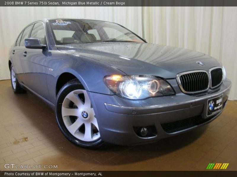 Michigan Blue Metallic / Cream Beige 2008 BMW 7 Series 750i Sedan