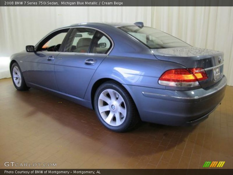 Michigan Blue Metallic / Cream Beige 2008 BMW 7 Series 750i Sedan