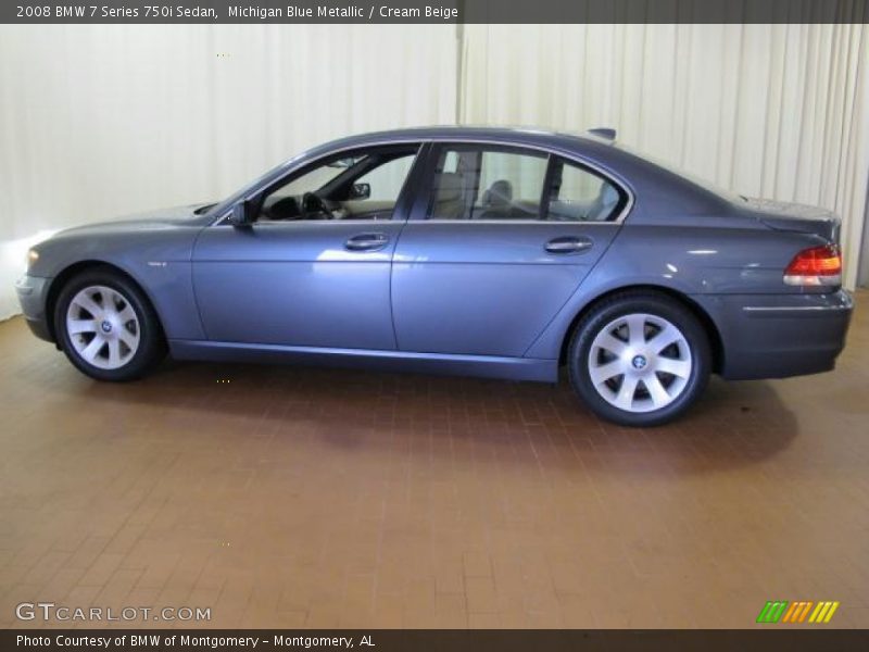 Michigan Blue Metallic / Cream Beige 2008 BMW 7 Series 750i Sedan