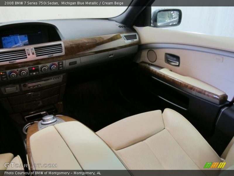 Michigan Blue Metallic / Cream Beige 2008 BMW 7 Series 750i Sedan