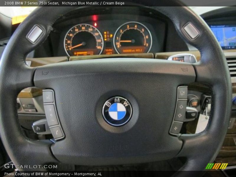Michigan Blue Metallic / Cream Beige 2008 BMW 7 Series 750i Sedan
