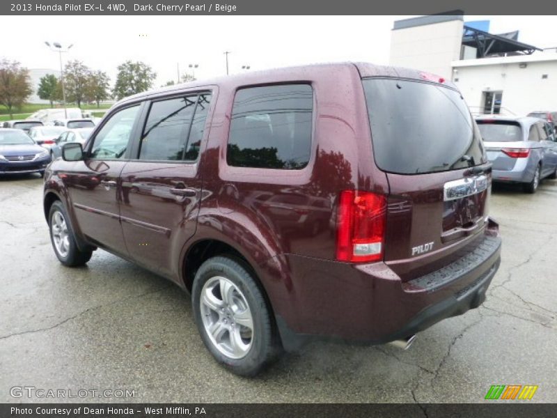 Dark Cherry Pearl / Beige 2013 Honda Pilot EX-L 4WD