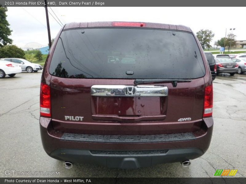 Dark Cherry Pearl / Beige 2013 Honda Pilot EX-L 4WD