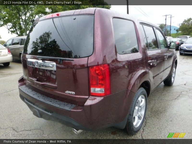 Dark Cherry Pearl / Beige 2013 Honda Pilot EX-L 4WD