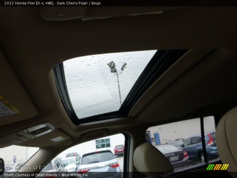 Dark Cherry Pearl / Beige 2013 Honda Pilot EX-L 4WD