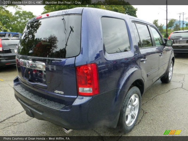 Obsidian Blue Pearl / Gray 2013 Honda Pilot EX-L 4WD