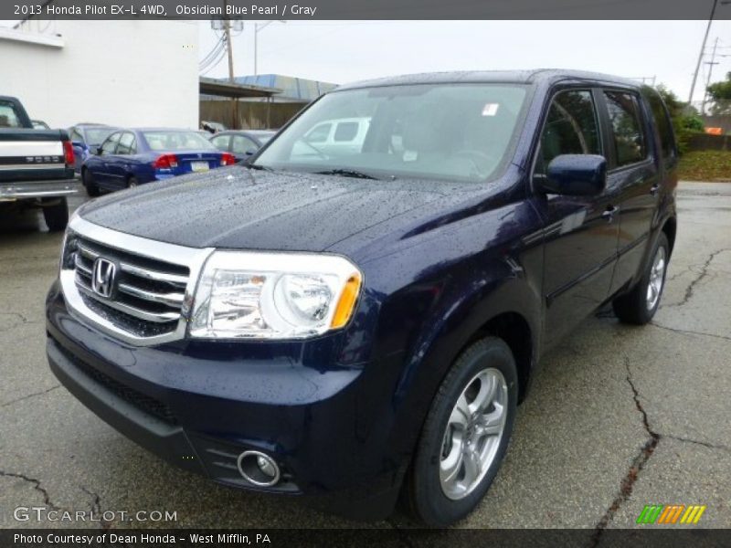 Obsidian Blue Pearl / Gray 2013 Honda Pilot EX-L 4WD