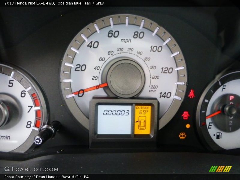 Obsidian Blue Pearl / Gray 2013 Honda Pilot EX-L 4WD