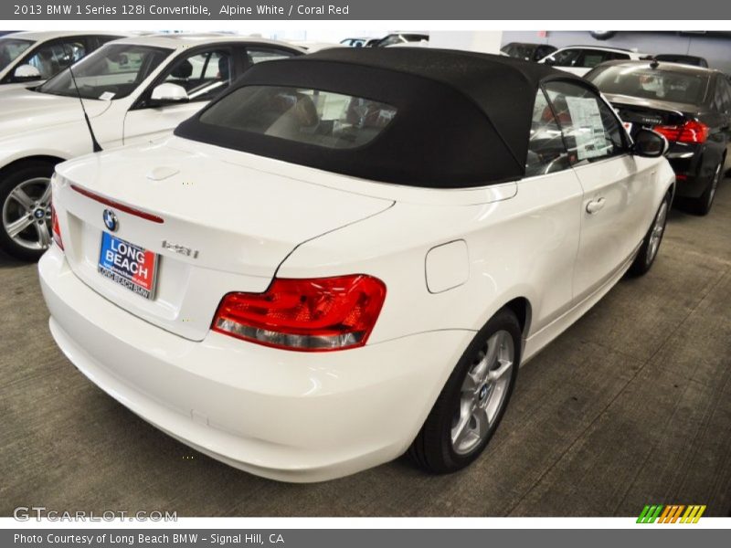 Alpine White / Coral Red 2013 BMW 1 Series 128i Convertible