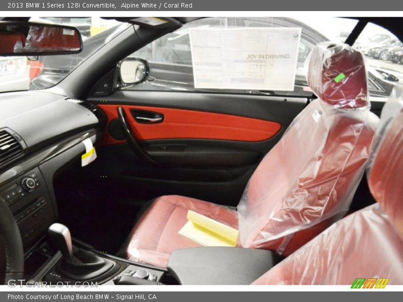 Alpine White / Coral Red 2013 BMW 1 Series 128i Convertible