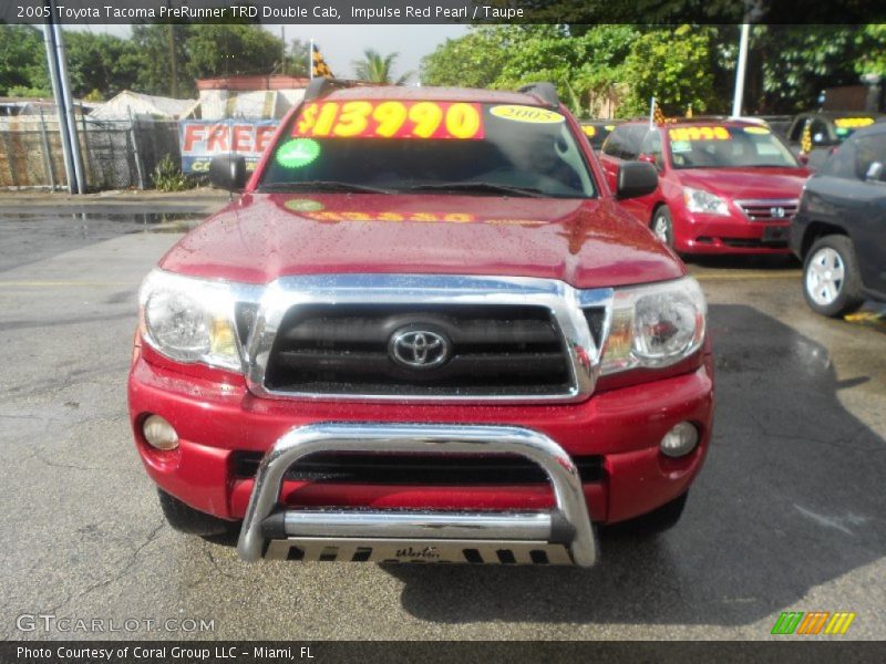 Impulse Red Pearl / Taupe 2005 Toyota Tacoma PreRunner TRD Double Cab