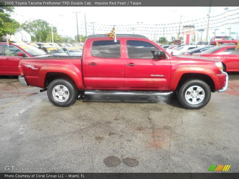 Impulse Red Pearl / Taupe 2005 Toyota Tacoma PreRunner TRD Double Cab