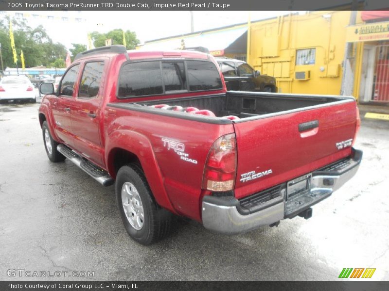 Impulse Red Pearl / Taupe 2005 Toyota Tacoma PreRunner TRD Double Cab