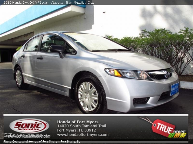Alabaster Silver Metallic / Gray 2010 Honda Civic DX-VP Sedan