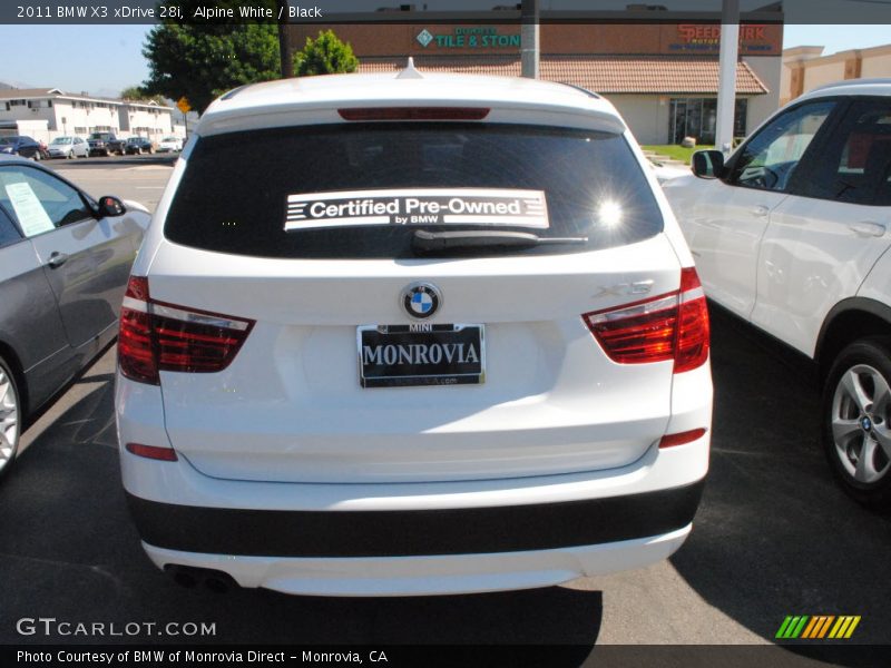Alpine White / Black 2011 BMW X3 xDrive 28i