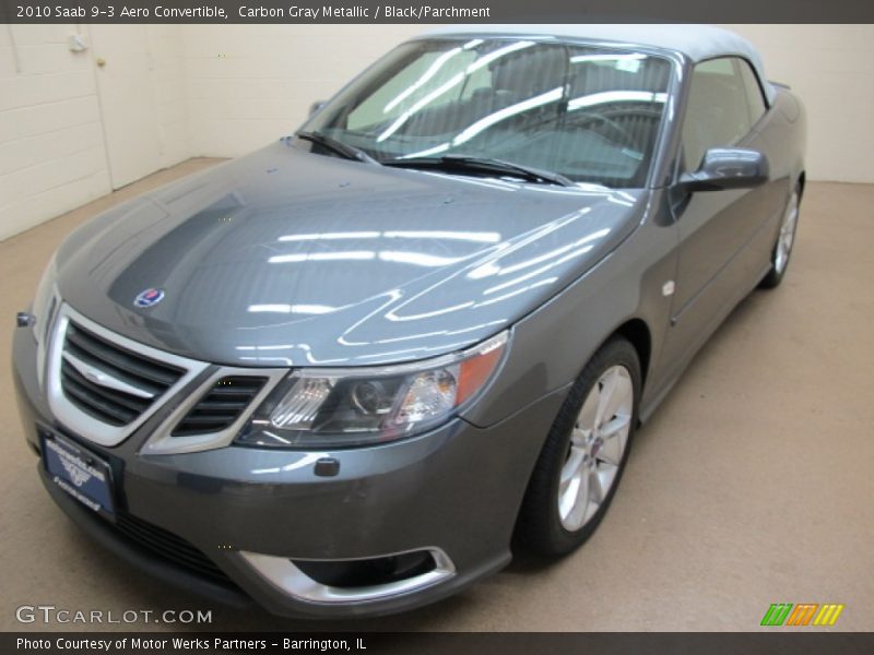 Carbon Gray Metallic / Black/Parchment 2010 Saab 9-3 Aero Convertible