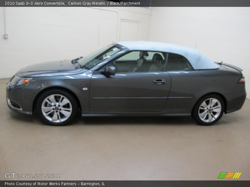 Carbon Gray Metallic / Black/Parchment 2010 Saab 9-3 Aero Convertible