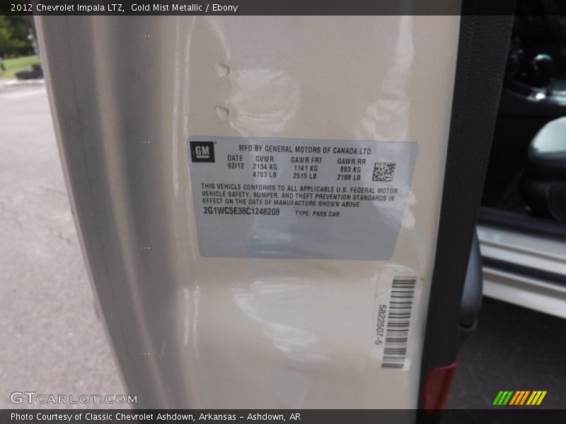 Gold Mist Metallic / Ebony 2012 Chevrolet Impala LTZ