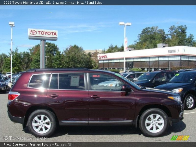 Sizzling Crimson Mica / Sand Beige 2012 Toyota Highlander SE 4WD