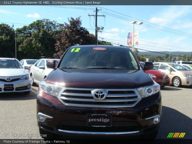 Sizzling Crimson Mica / Sand Beige 2012 Toyota Highlander SE 4WD
