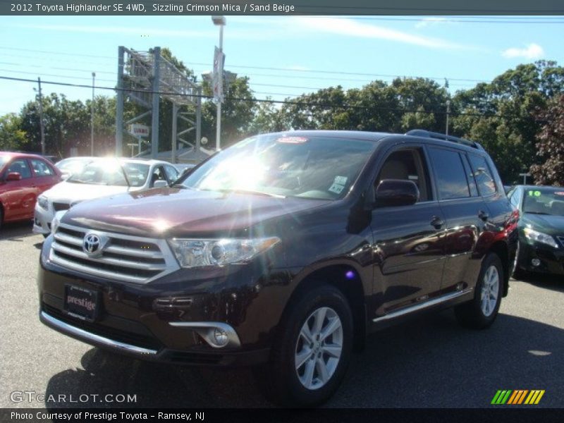 Sizzling Crimson Mica / Sand Beige 2012 Toyota Highlander SE 4WD