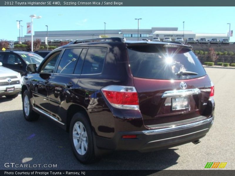 Sizzling Crimson Mica / Sand Beige 2012 Toyota Highlander SE 4WD