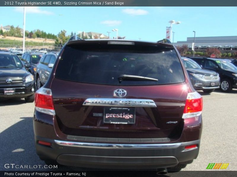 Sizzling Crimson Mica / Sand Beige 2012 Toyota Highlander SE 4WD