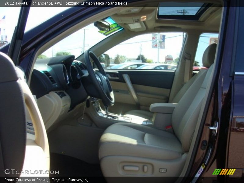 Sizzling Crimson Mica / Sand Beige 2012 Toyota Highlander SE 4WD