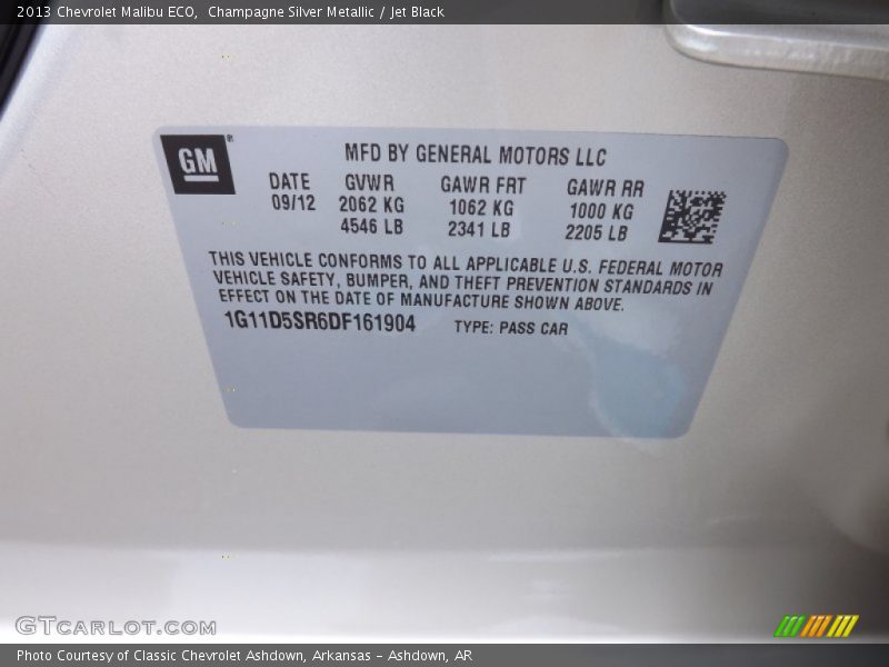 Champagne Silver Metallic / Jet Black 2013 Chevrolet Malibu ECO