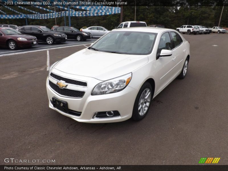 White Diamond Tricoat / Cocoa/Light Neutral 2013 Chevrolet Malibu ECO