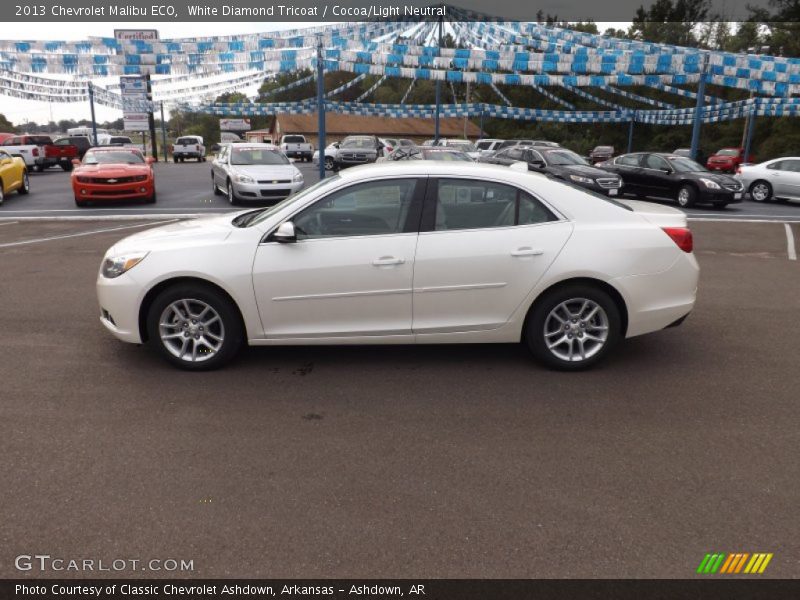 White Diamond Tricoat / Cocoa/Light Neutral 2013 Chevrolet Malibu ECO
