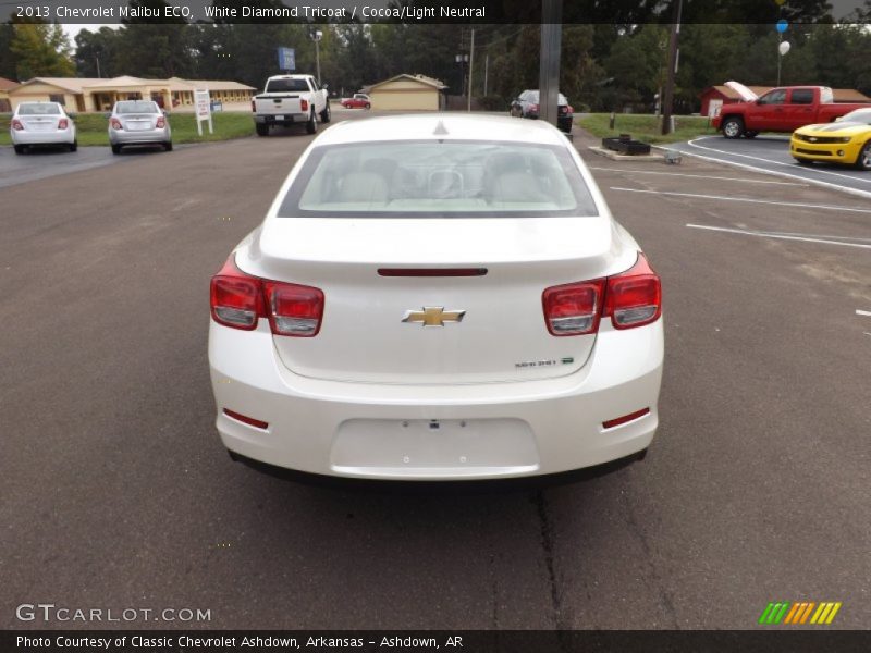 White Diamond Tricoat / Cocoa/Light Neutral 2013 Chevrolet Malibu ECO