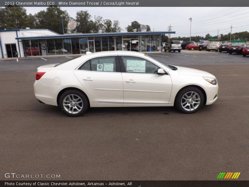 White Diamond Tricoat / Cocoa/Light Neutral 2013 Chevrolet Malibu ECO