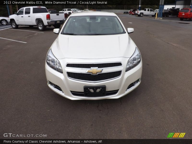 White Diamond Tricoat / Cocoa/Light Neutral 2013 Chevrolet Malibu ECO