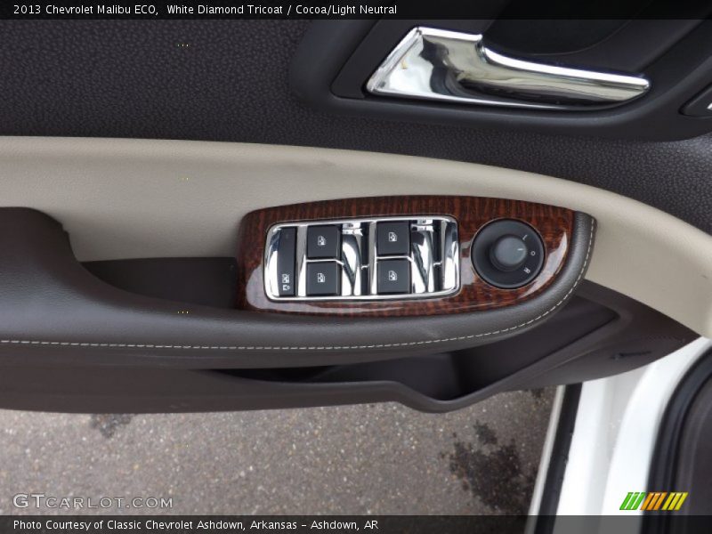 White Diamond Tricoat / Cocoa/Light Neutral 2013 Chevrolet Malibu ECO