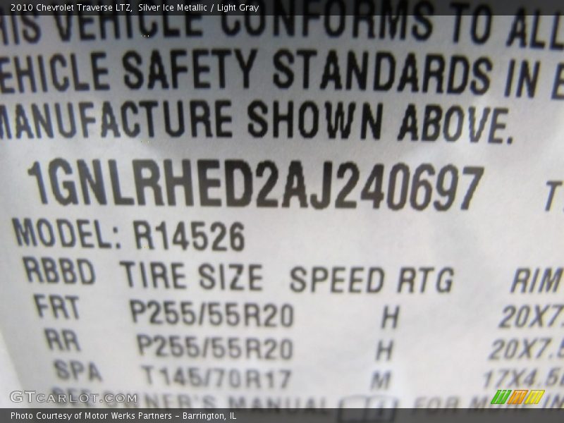 Silver Ice Metallic / Light Gray 2010 Chevrolet Traverse LTZ