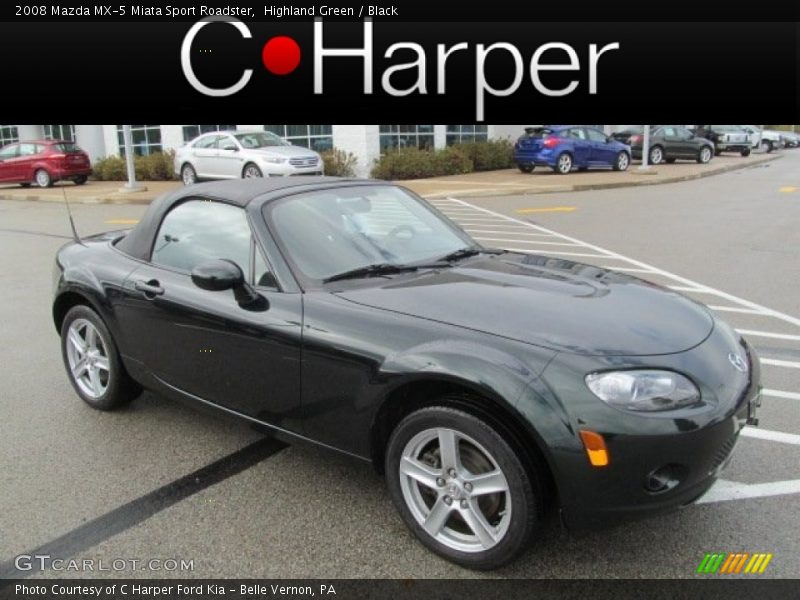 Highland Green / Black 2008 Mazda MX-5 Miata Sport Roadster