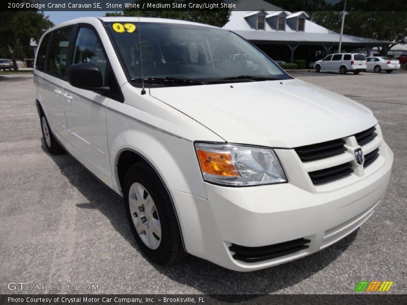 Stone White / Medium Slate Gray/Light Shale 2009 Dodge Grand Caravan SE