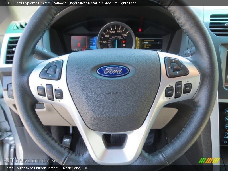 Ingot Silver Metallic / Medium Light Stone 2012 Ford Explorer Limited EcoBoost
