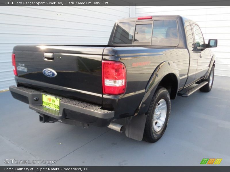 Black / Medium Dark Flint 2011 Ford Ranger Sport SuperCab