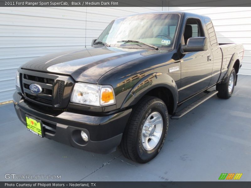 Black / Medium Dark Flint 2011 Ford Ranger Sport SuperCab