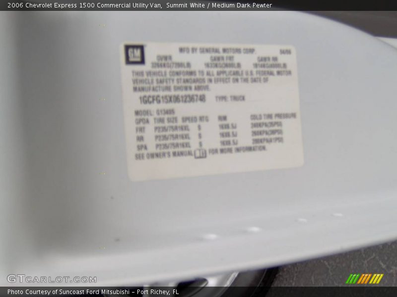Summit White / Medium Dark Pewter 2006 Chevrolet Express 1500 Commercial Utility Van